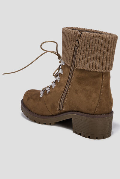 Bottines à lacets sable femme