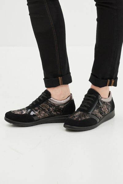 Baskets confort en cuir Confortissimo noir femme