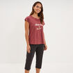 Ensemble pyjama corsaire t-shirt rose framboise femme