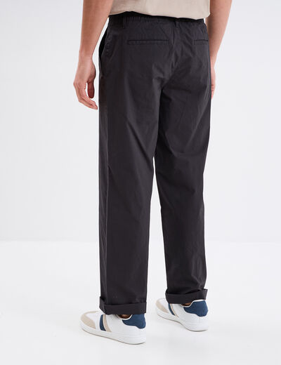 Pantalon chino relax coton gris foncé homme