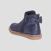 Bottines zippées avec noeud bleu bébé fille