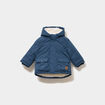 Parka &agrave; capuche doubl&eacute;e bleu gris b&eacute;b&eacute; gar&ccedil;on