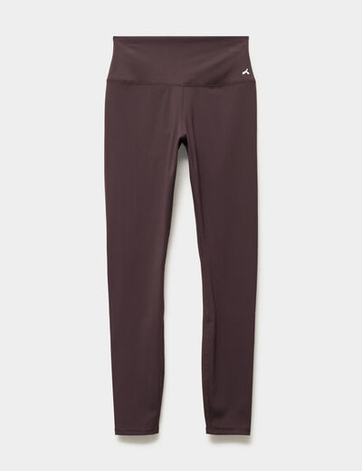 Legging de sport gainant taille haute marron fonc&eacute; femme