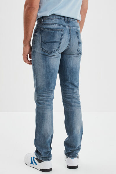 Jeans straight 5 poches Creeks denim bleach homme