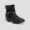 Bottines plissées noir femme