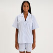 Ensemble pyjama chemise et short ecru femme