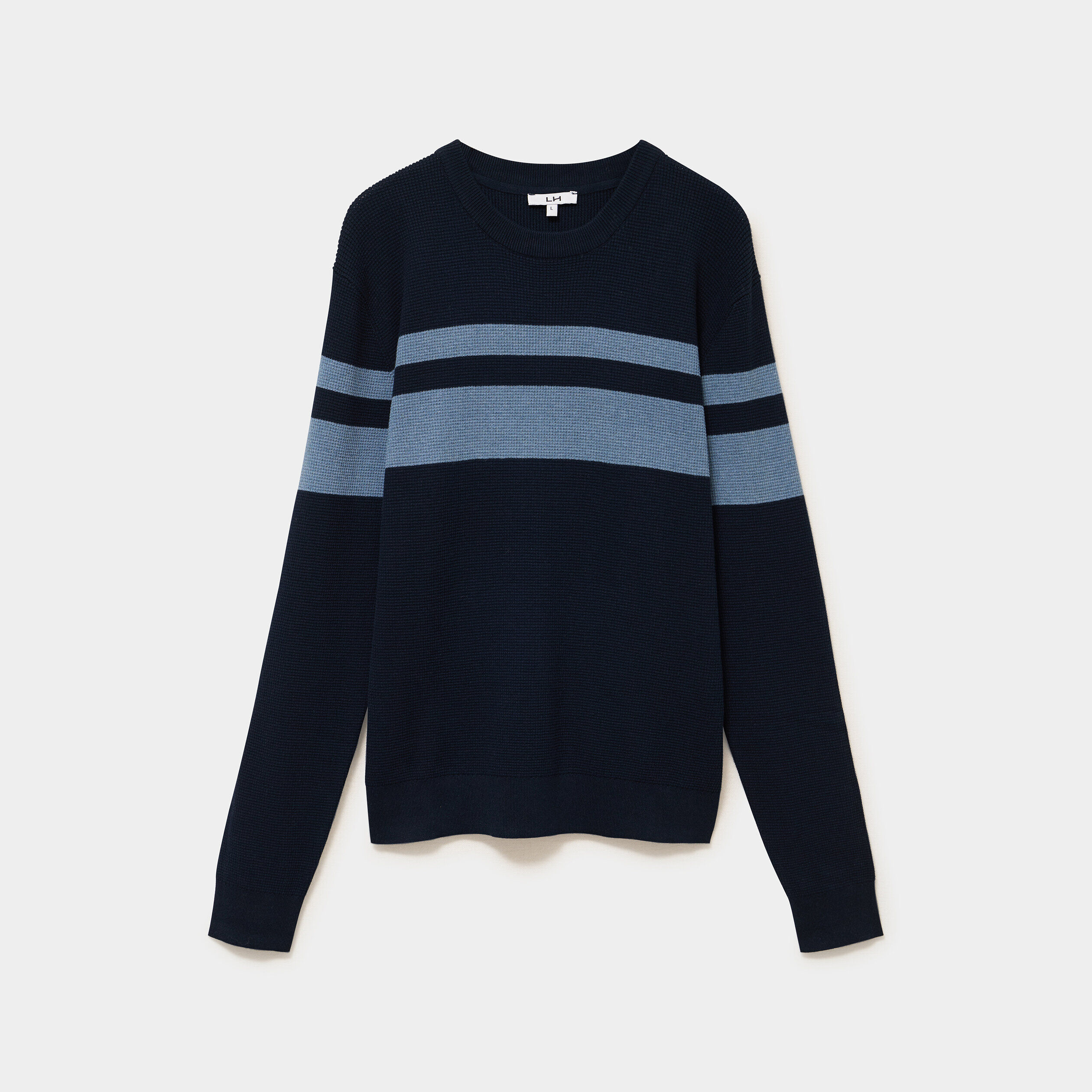 Pull manches longues bleu marine homme LH