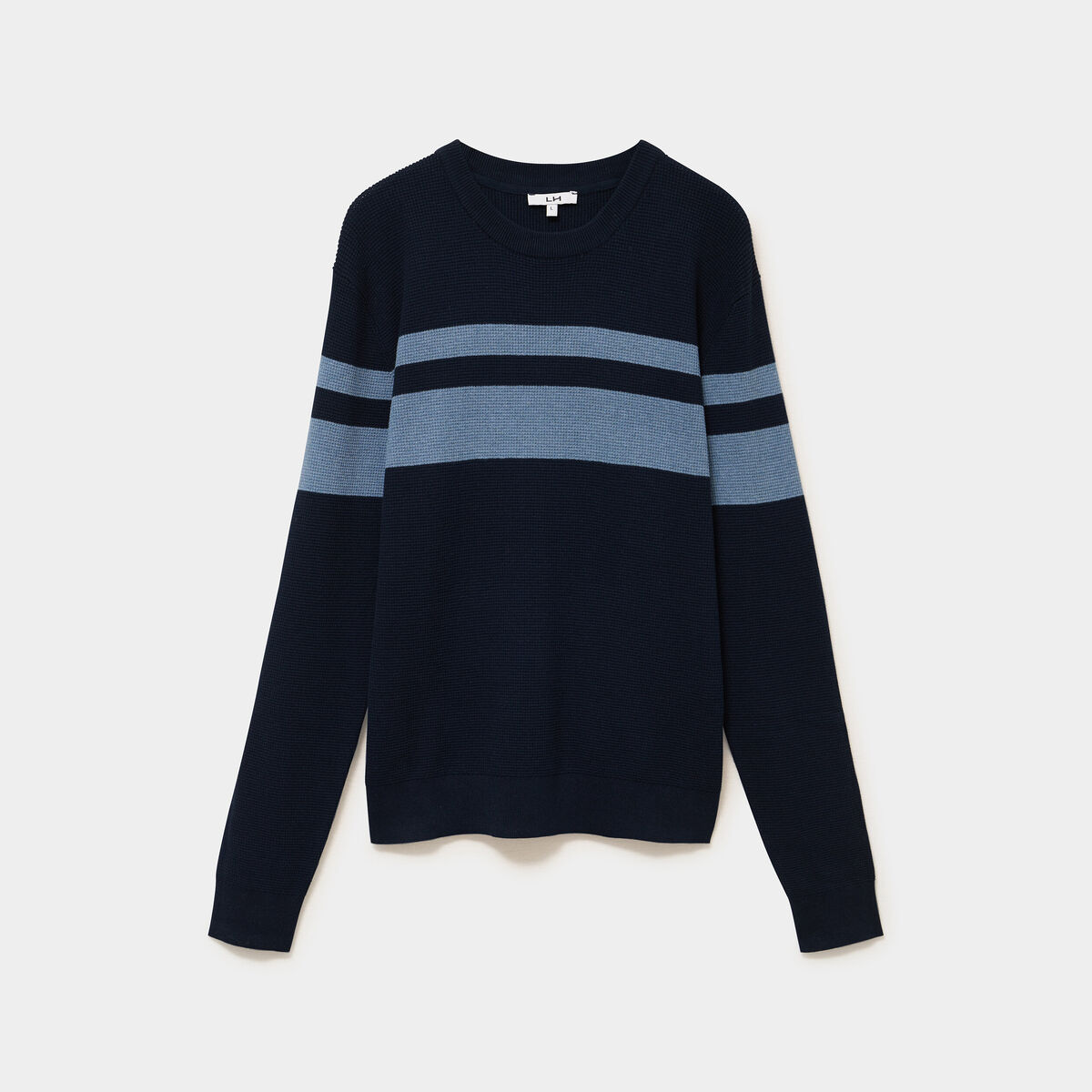 Pull manches longues bleu marine homme