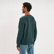 Pull col rond manches longues vert canard homme