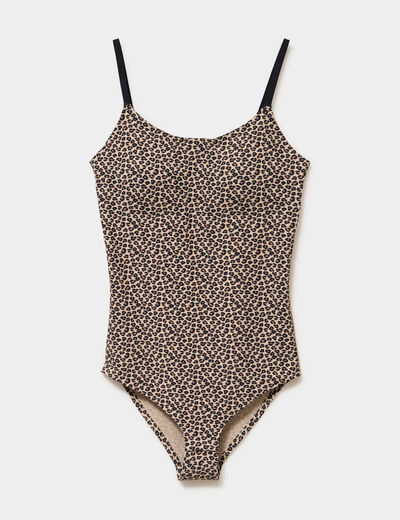 Body padd&eacute; bretelles fines microfibre marron femme