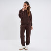 Sweat hoodie molleton à capuche marron foncé femme