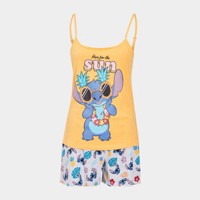 ensemble pyjama 2 pieces lilo et stitch jaune moutarde femme Ensemble pyjama 2 pièces Lilo et Stitch jaune moutarde femme