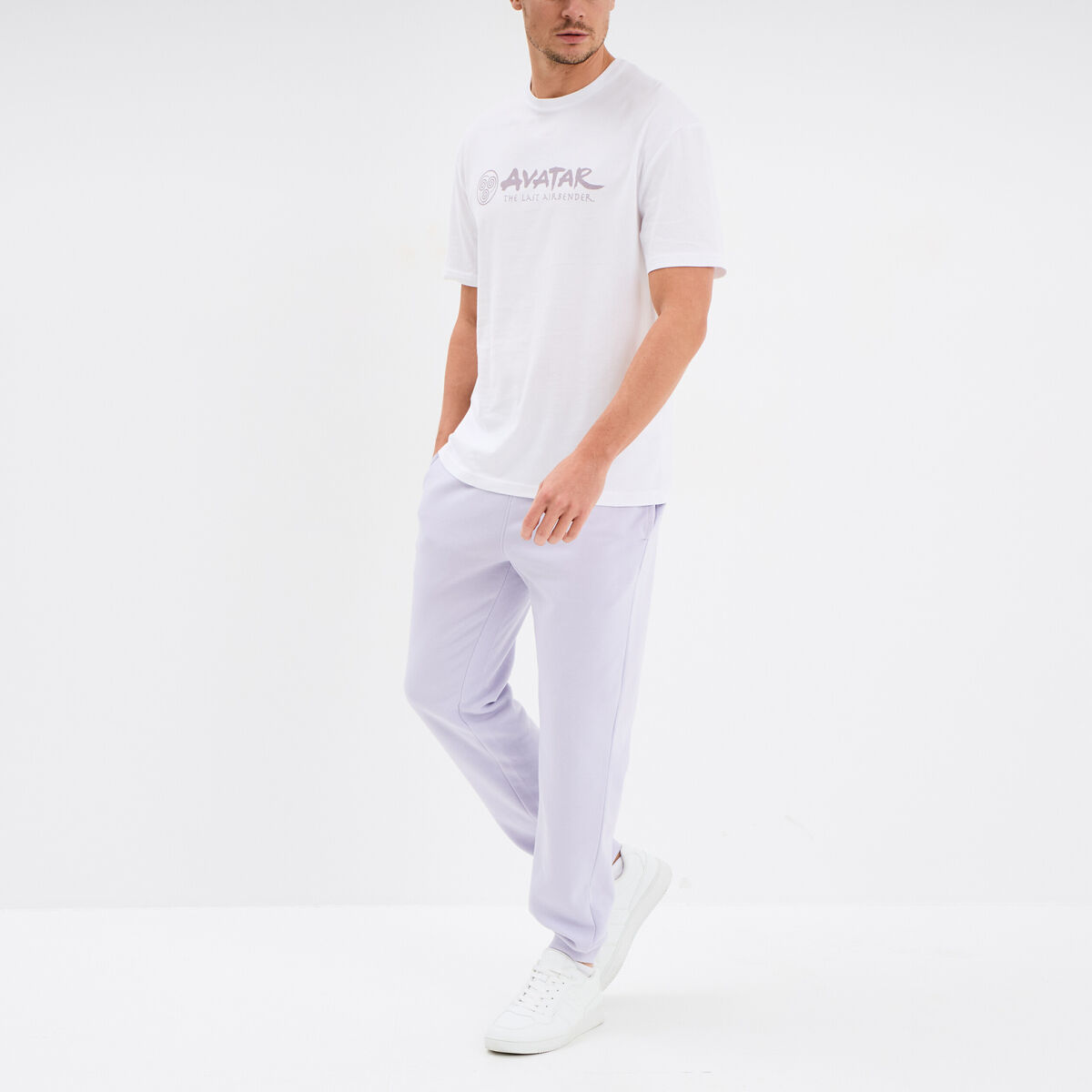 Pantalon jogging droit molleton parme homme