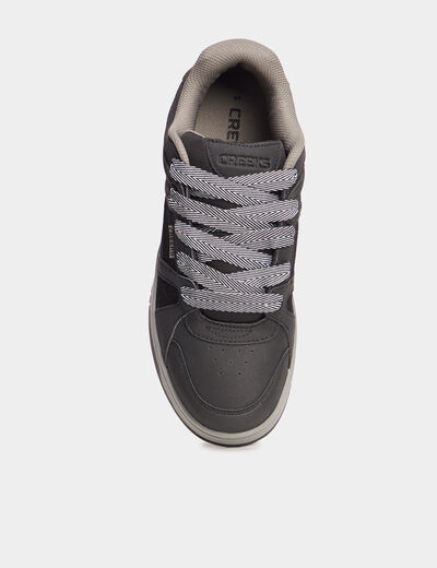 Tennis basses à lacets noir homme