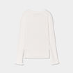 Pull c&ocirc;tel&eacute; ajust&eacute; manches longues ivoire fille