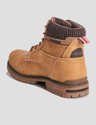 Boots lacées semelles crantées jaune homme