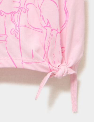 T-shirt nou&eacute; coton Les Sisters rose fille