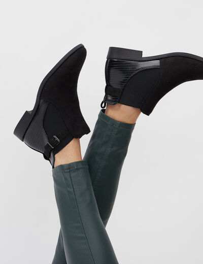 Bottines chelsea avec boucles noir femme