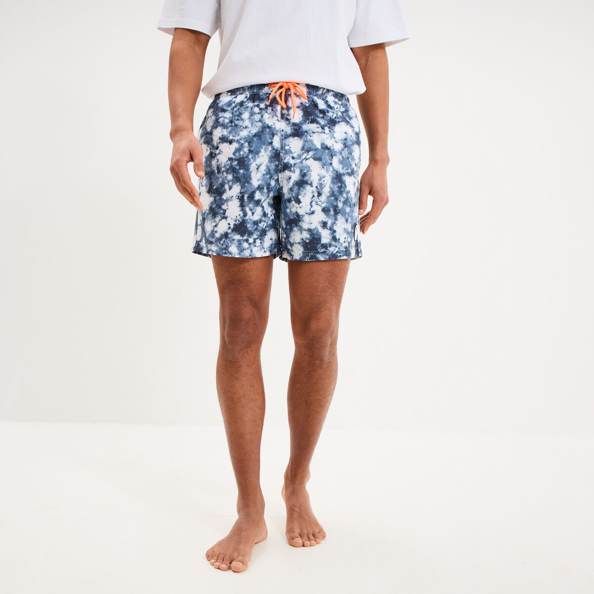 Short de bain bleu homme