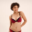 Soutien-gorge push up micro dentelle rouge femme