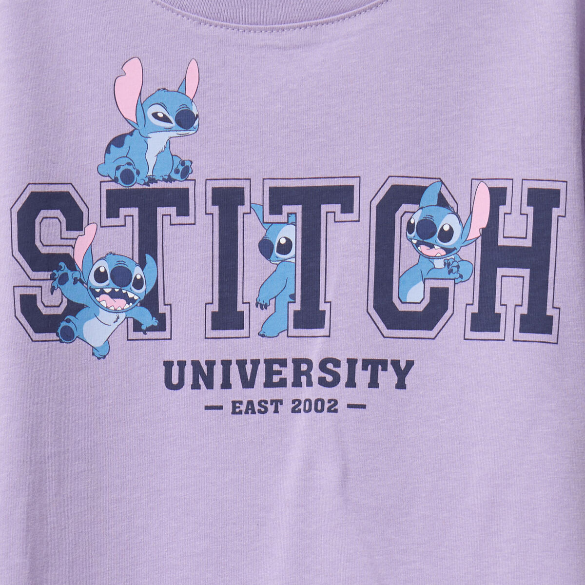 T-shirt manches courtes coton Stitch parme fille
