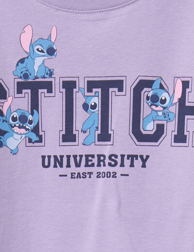 T-shirt manches courtes coton Stitch parme fille
