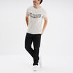 T-shirt manches courtes coton d&eacute;lav&eacute; gris clair homme