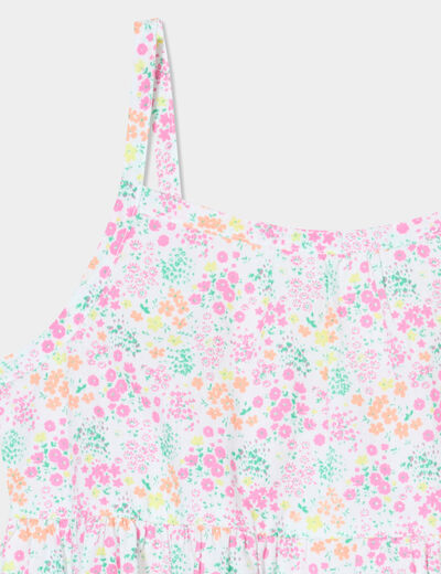 Robe courte à bretelles fines ecru fille