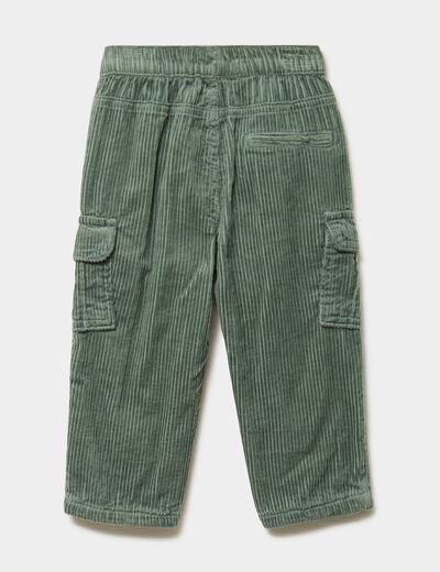 Pantalon effet velours c&ocirc;tel&eacute; vert &eacute;meraude b&eacute;b&eacute; gar&ccedil;on