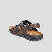 Sandales bride à scratch marron homme