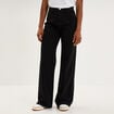 Jean large taille haute coton denim noir femme
