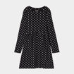 Robe trapèze manches longues coton noir fille