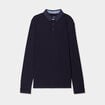 Polo manches longues coton bleu foncé homme