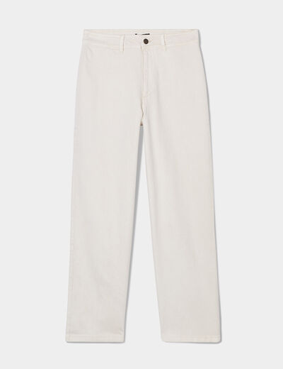 Jeans 7/8ème jambe large ecru femme