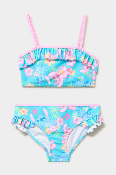 Maillot de bain 2 pi&egrave;ces Stitch bleu turquoise fille