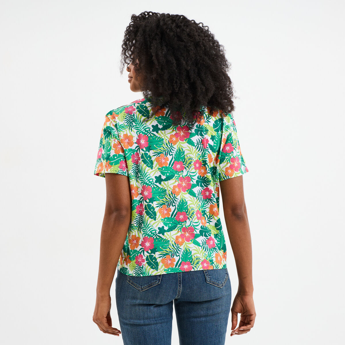 T-shirt manches courtes coton Stitch multicolore femme