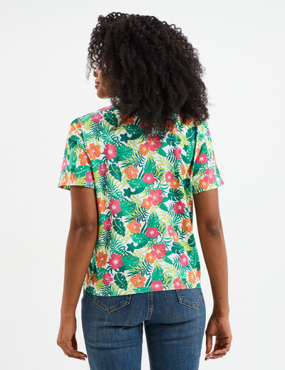 T-shirt manches courtes coton Stitch multicolore femme