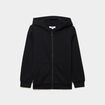 Sweat zipp&eacute; &agrave; capuche en molleton noir gar&ccedil;on