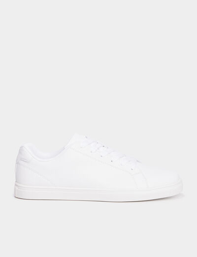 Baskets plates blanc homme
