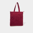 Sac tote bag zipp&eacute; effet velours bordeaux femme