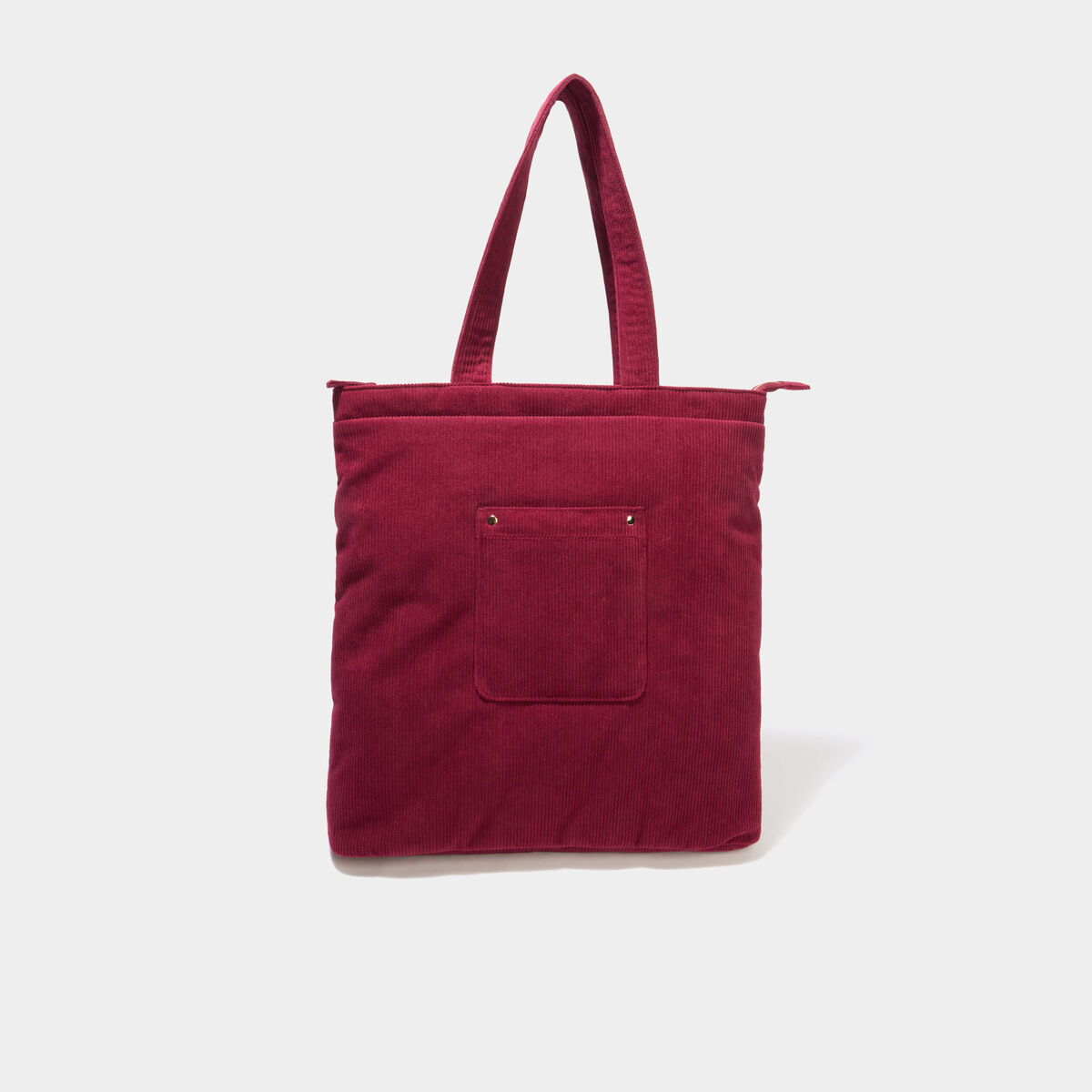 Sac tote bag zipp&eacute; effet velours bordeaux femme