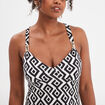 Robe longue à bretelles avec coques ecru femme