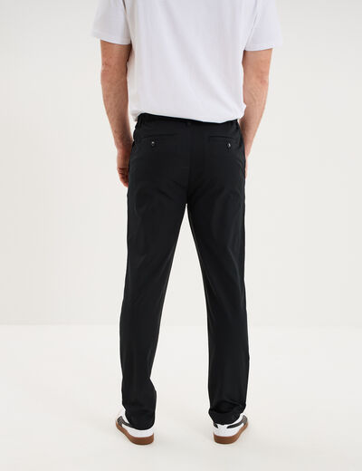Pantalon chino droit extensible noir homme