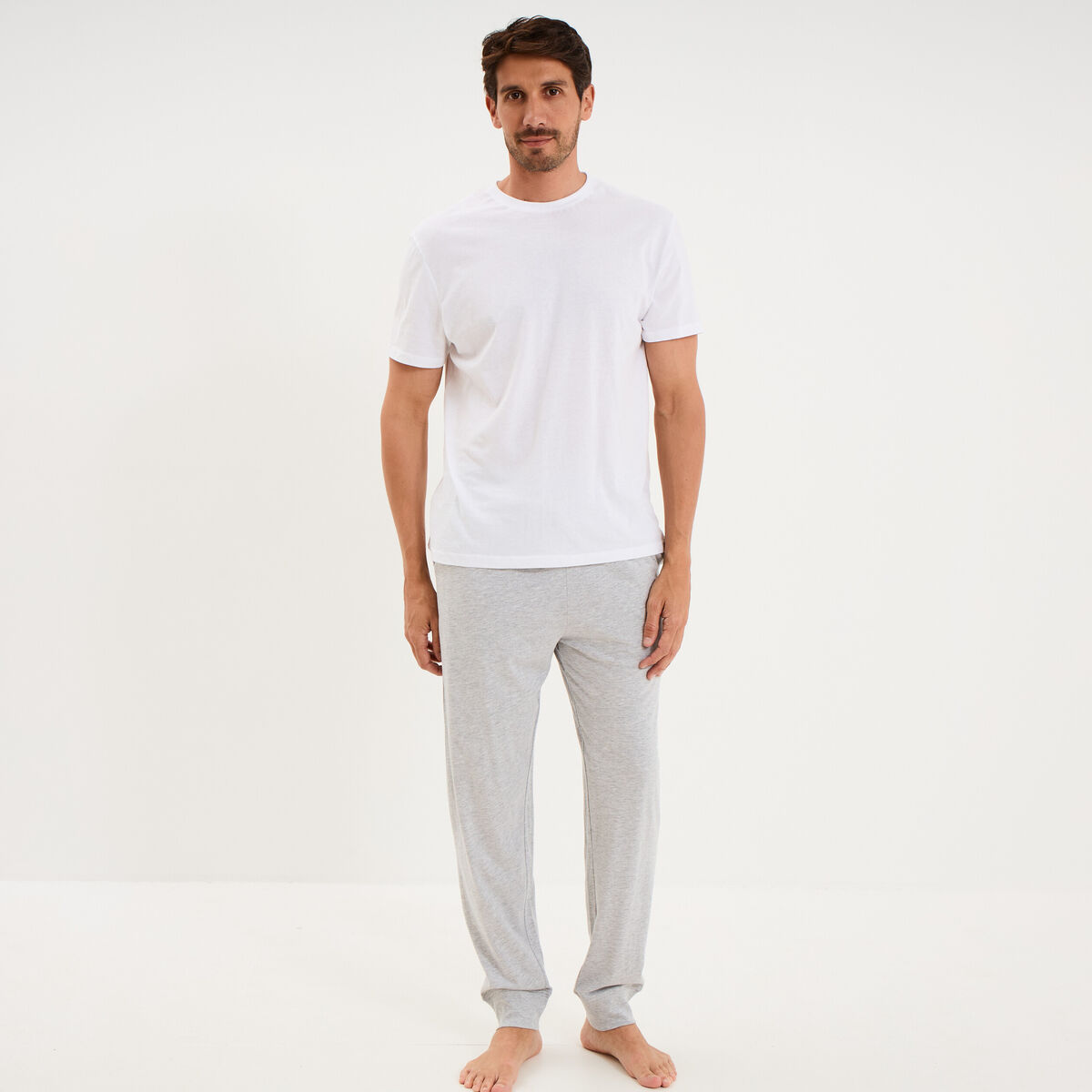 Lot 2 pantalons de pyjama coton gris homme