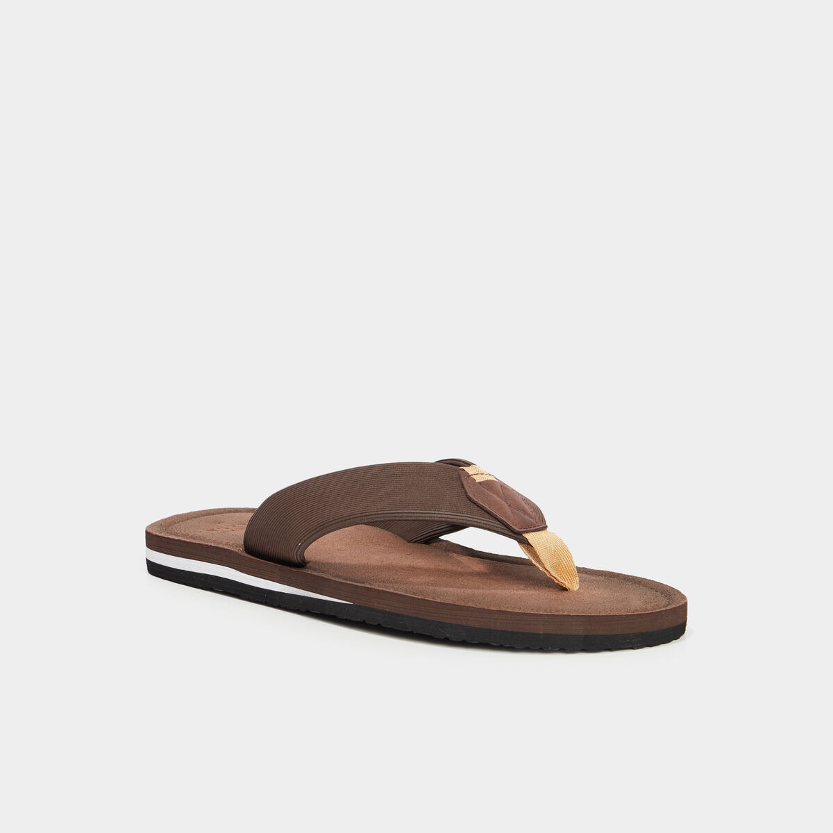 Tongs effet cuir marron homme