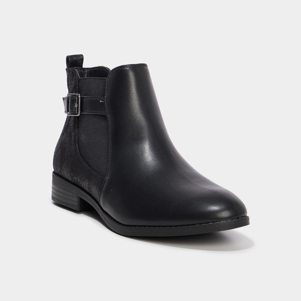 Bottines chelsea avec boucles noir femme