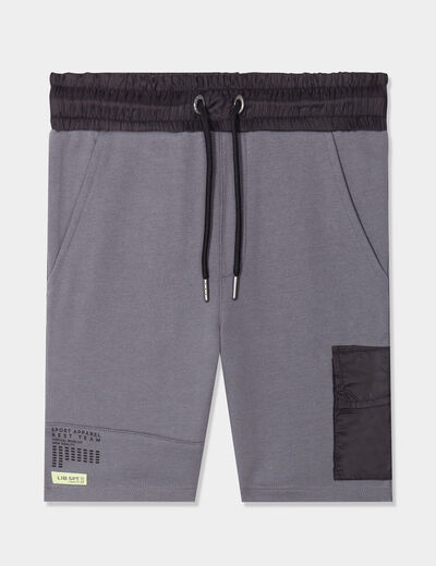 Short jogging droit Liberto gris garçon