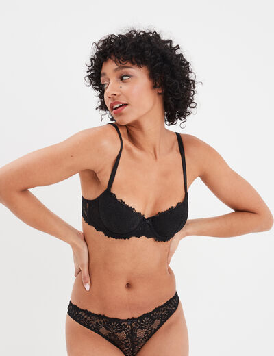 Soutien-gorge emboîtant paddé dentelle noir femme