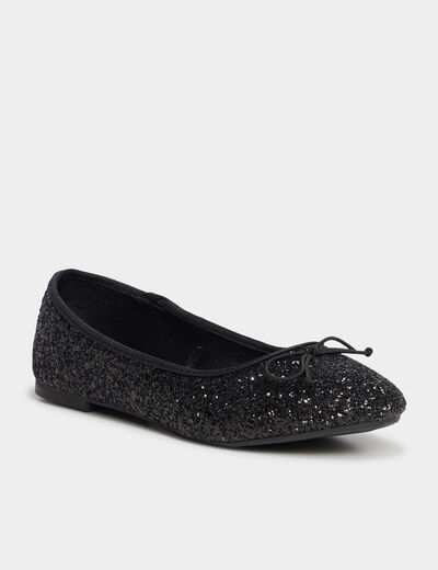 Ballerines à paillettes noir femme