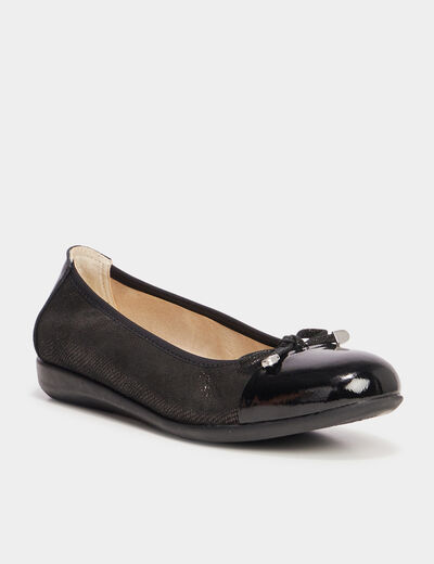 Ballerines en cuir Confortissimo noir femme